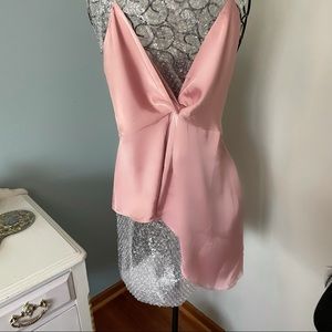 BNWT Satin Express Asymmetrical Tank- Pink